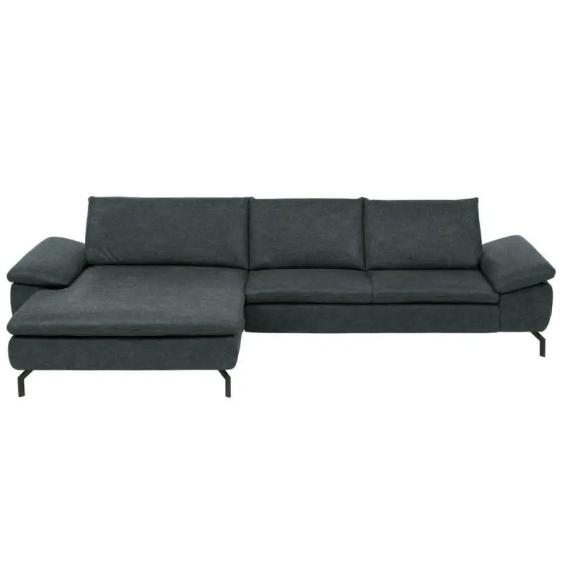 Ecksofa in Mikrofaser Blaugrau