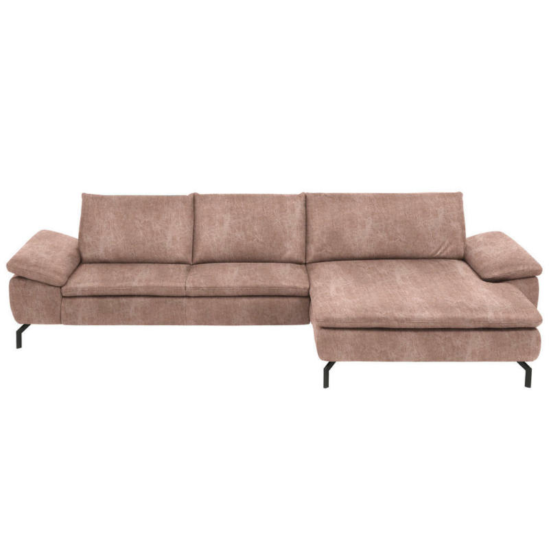 Ecksofa in Mikrofaser Altrosa