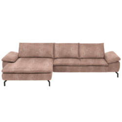 Ecksofa in Mikrofaser Altrosa