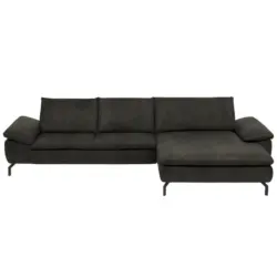Ecksofa in Mikrofaser Graphitfarben