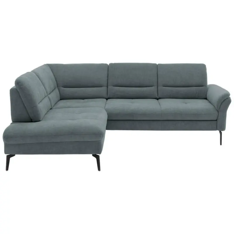 Ecksofa in Webstoff Blaugrau