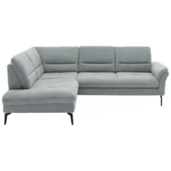 Ecksofa in Webstoff Hellgrau