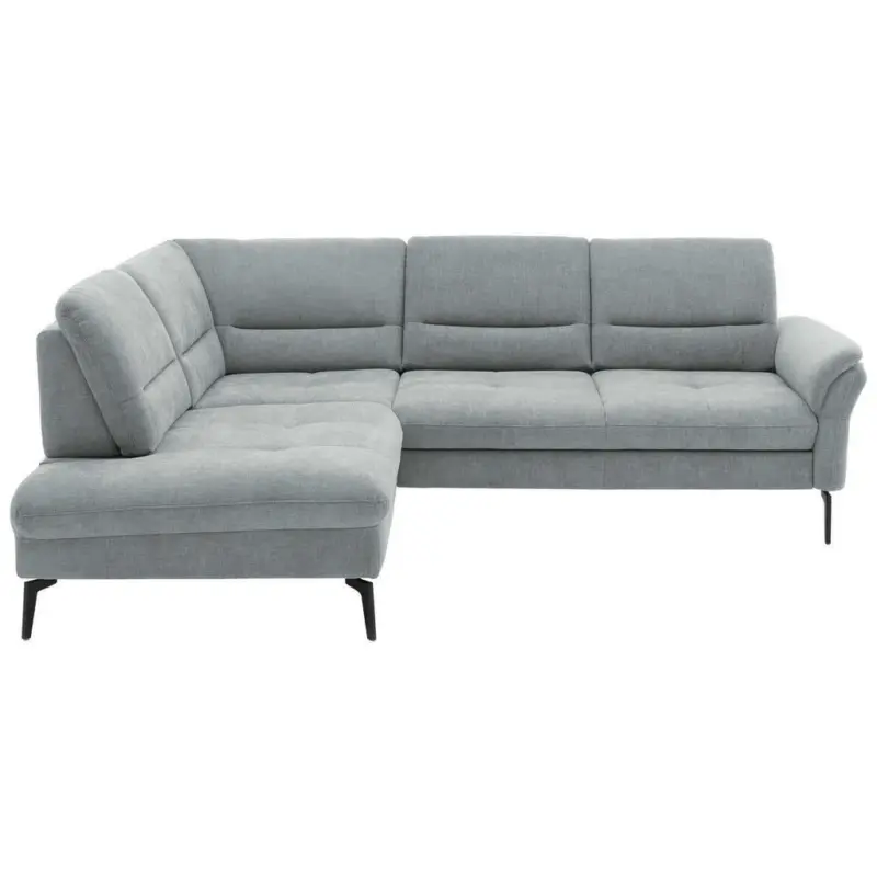 Ecksofa in Webstoff Hellgrau