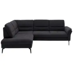 Ecksofa in Webstoff Anthrazit