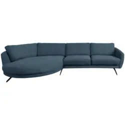 Ecksofa in Webstoff Blau