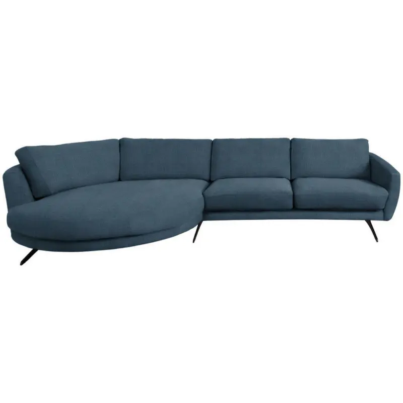 Ecksofa in Webstoff Blau