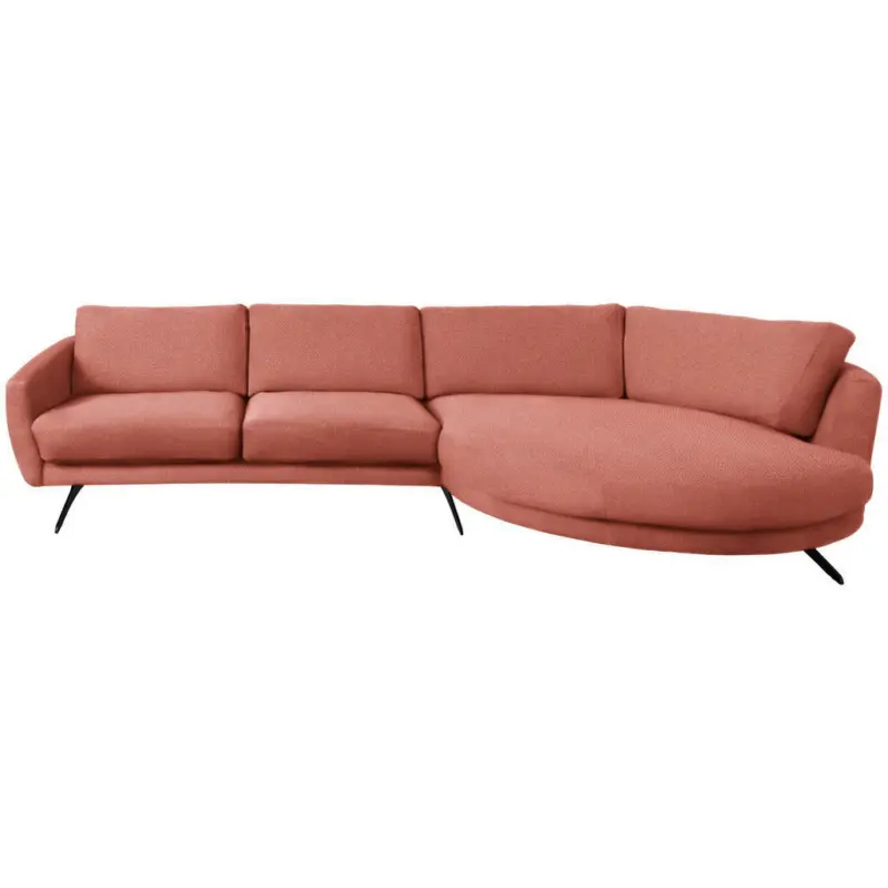 Ecksofa in Webstoff Terracotta