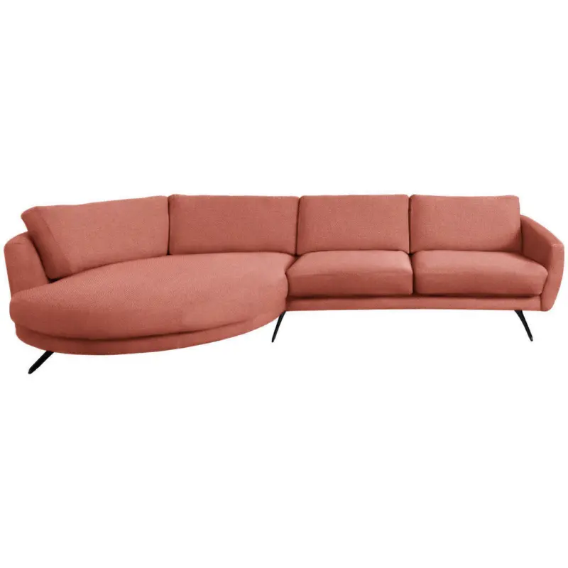 Ecksofa in Webstoff Terracotta