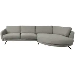 Ecksofa in Webstoff Grau