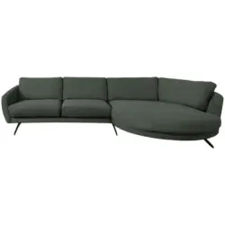 Ecksofa in Webstoff Anthrazit