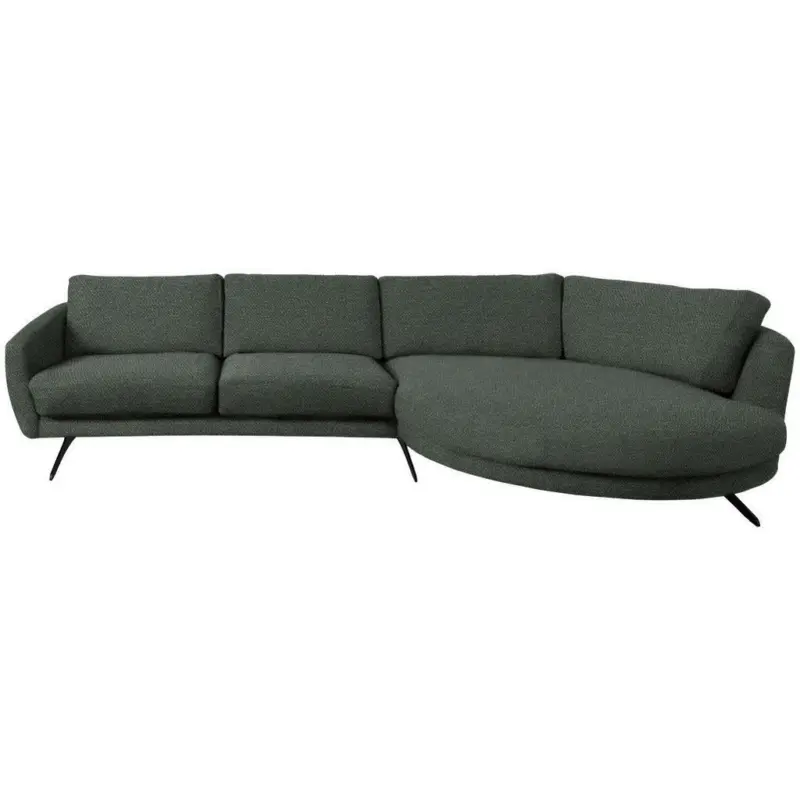 Ecksofa in Webstoff Anthrazit