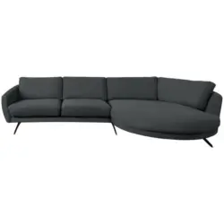 Ecksofa in Webstoff Blaugrau