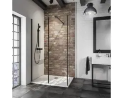 Raumdusche Schulte Alexa Style 2.0 Black Style 1200x300x2000 mm Echtglas Klar hell schwarz
