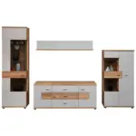 XXXLutz Lauterach - Ihr M&ouml;belhaus bei Bregenz Wohnwand 320/202/48 cm in Hellgrau, Eiche Artisan, Wildeiche