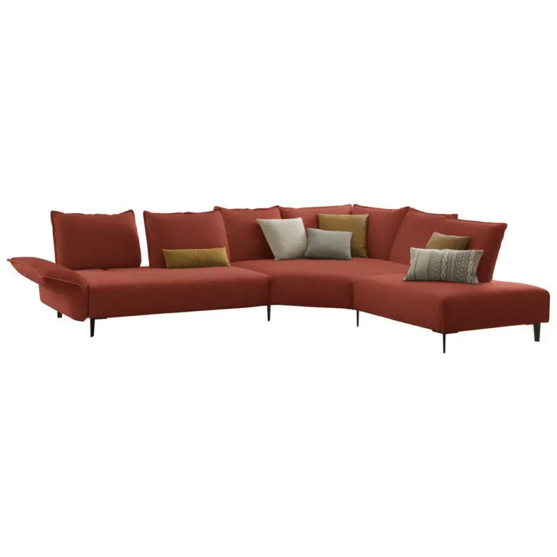 Ecksofa in Flachgewebe Terracotta