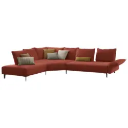 Ecksofa in Flachgewebe Terracotta