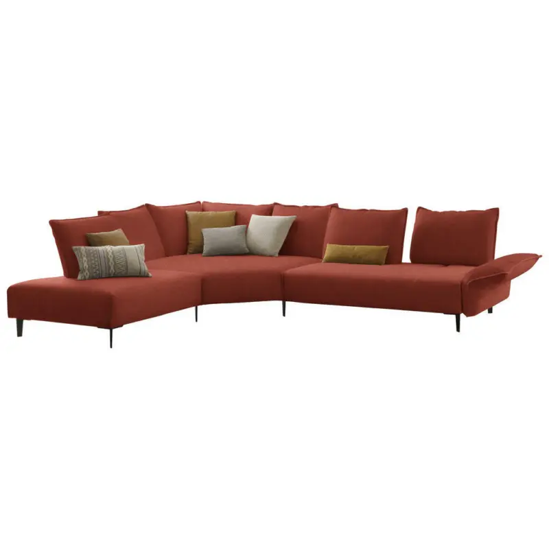 Ecksofa in Flachgewebe Terracotta