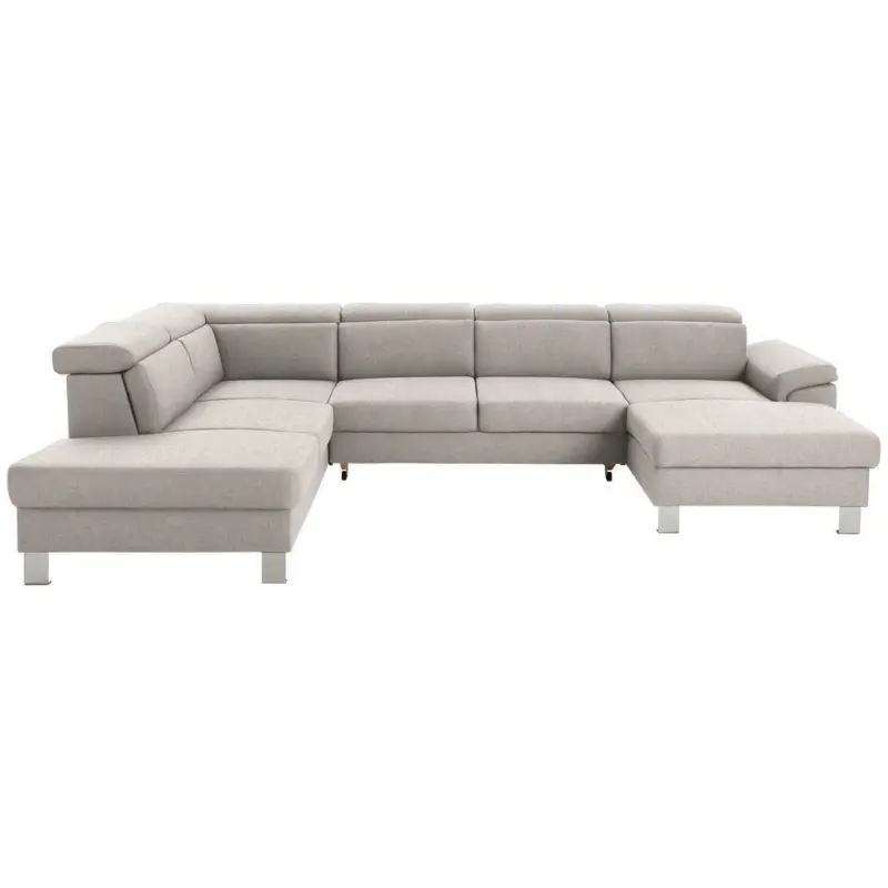 Wohnlandschaft in Webstoff Ecru