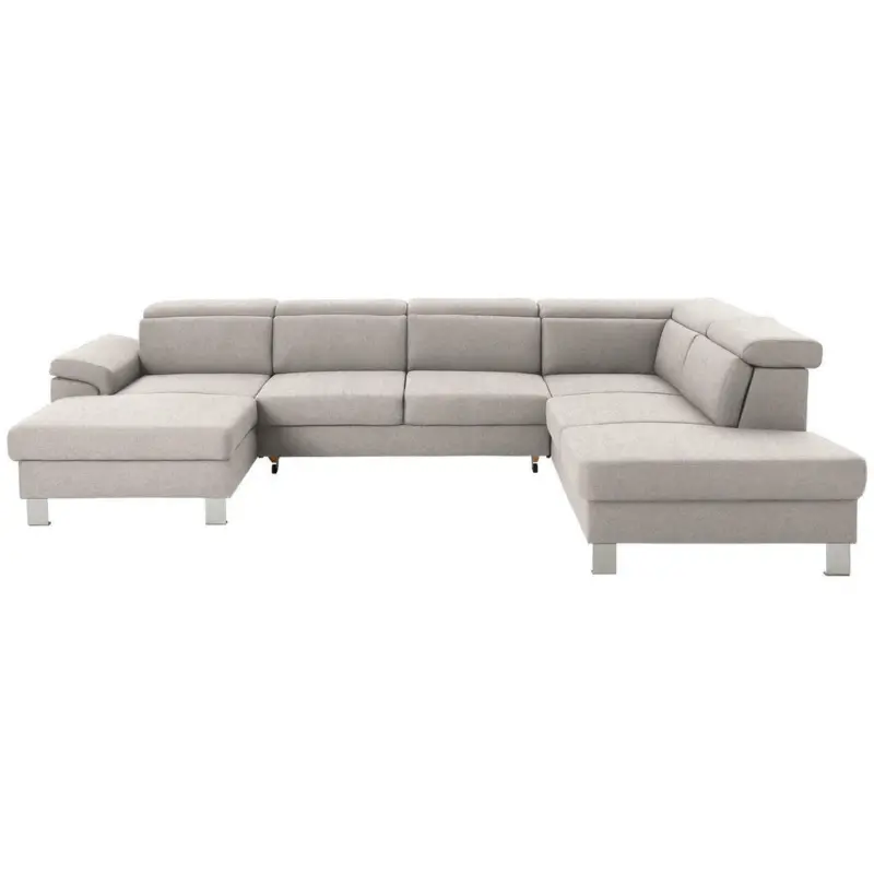 Wohnlandschaft in Webstoff Ecru