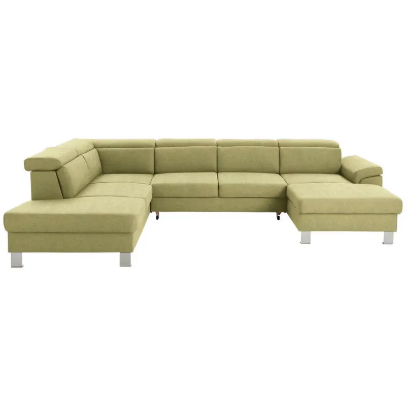 Wohnlandschaft in Webstoff Gr&uuml;n