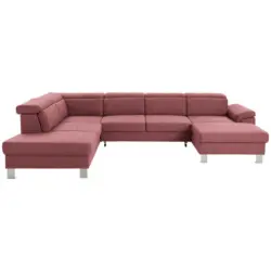 Wohnlandschaft in Webstoff Rot