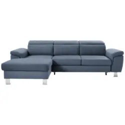 Ecksofa in Webstoff Blau