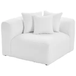 Sofaelement in Flachgewebe, Teddystoff Weiß