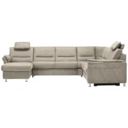 Wohnlandschaft in Mikrofaser Naturfarben