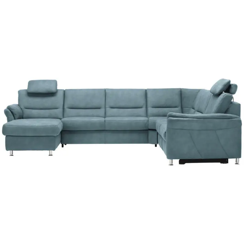 Wohnlandschaft in Mikrofaser Hellblau