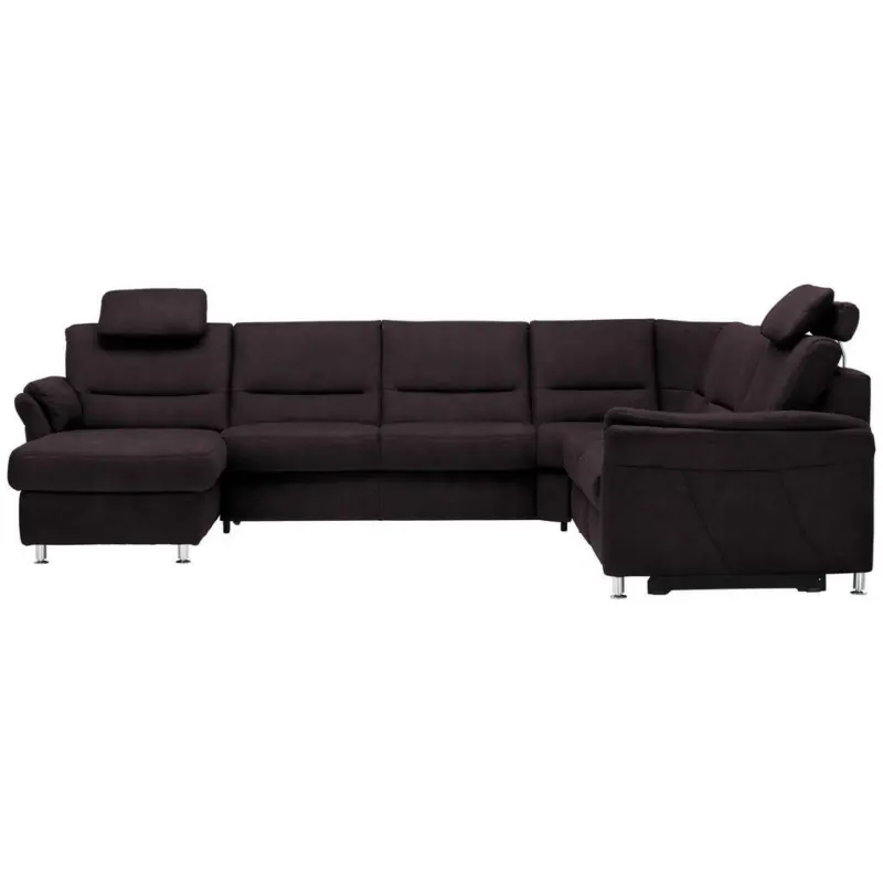 Wohnlandschaft in Mikrofaser Dunkelbraun