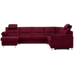 Wohnlandschaft in Mikrofaser Weinrot