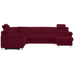 Wohnlandschaft in Mikrofaser Weinrot