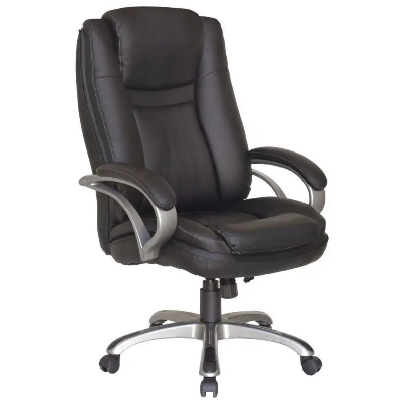 Chefsessel in Lederlook Anthrazit, Schwarz