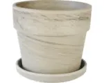 Hornbach Pflanztopf-Set Calima Ton Ø 28 H 25 cm basalt inkl. Untersetzer