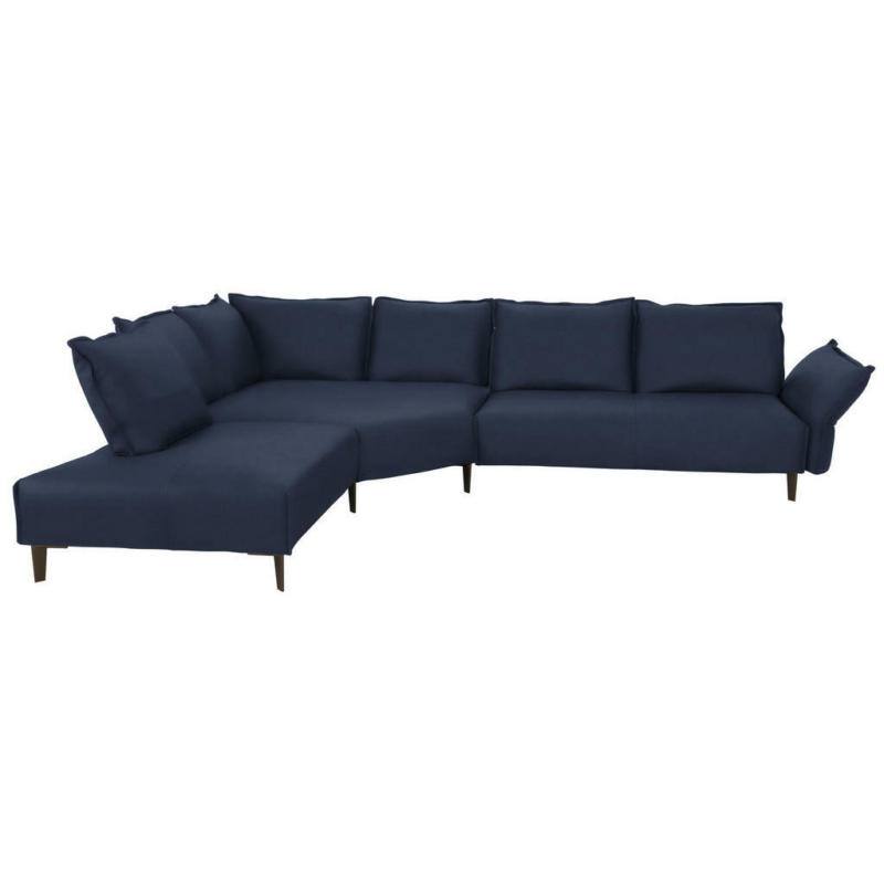 Ecksofa in Echtleder Blau