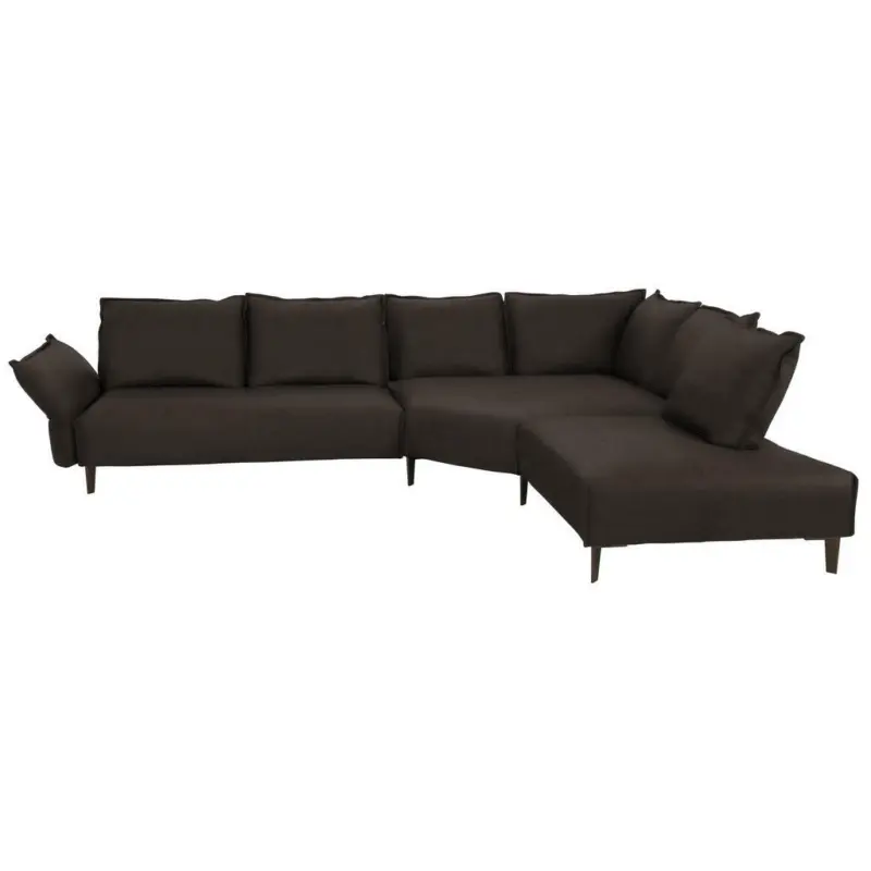 Ecksofa in Echtleder Dunkelbraun