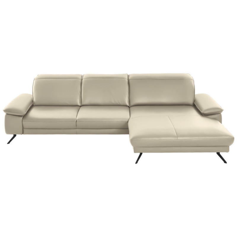 Ecksofa in Echtleder Creme