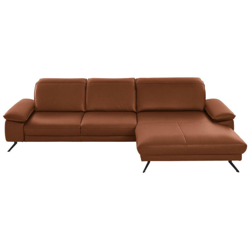 Ecksofa in Echtleder Cognac