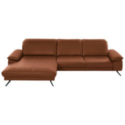 Ecksofa in Echtleder Cognac