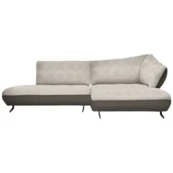 Ecksofa in Webstoff, Struktur Sandfarben, Beige