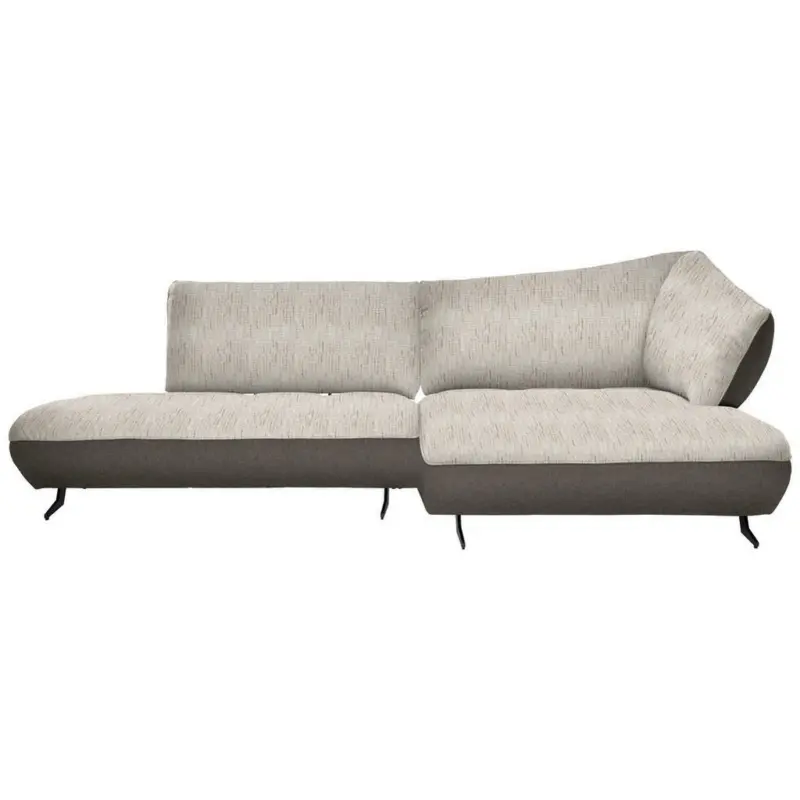 Ecksofa in Webstoff, Struktur Sandfarben, Beige