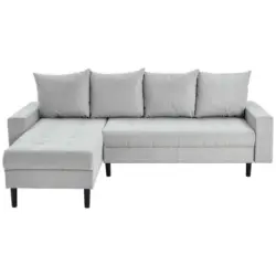 Ecksofa in Webstoff Hellgrau