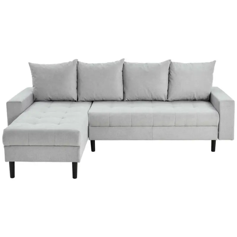 Ecksofa in Webstoff Hellgrau