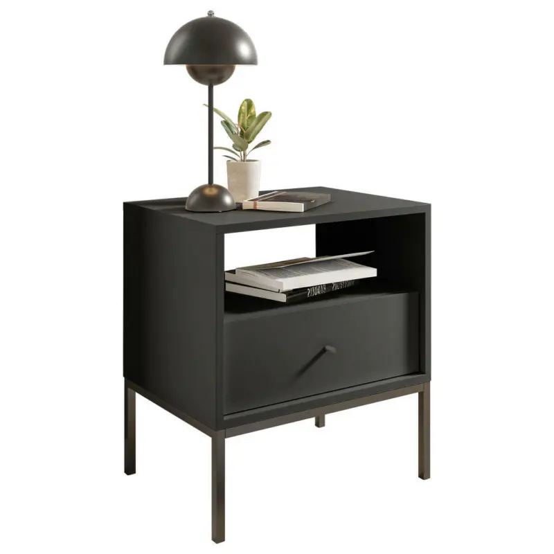 Nachtkästchen in Graphitfarben