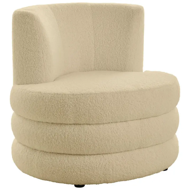 Designsessel in Flachgewebe, Teddystoff Beige