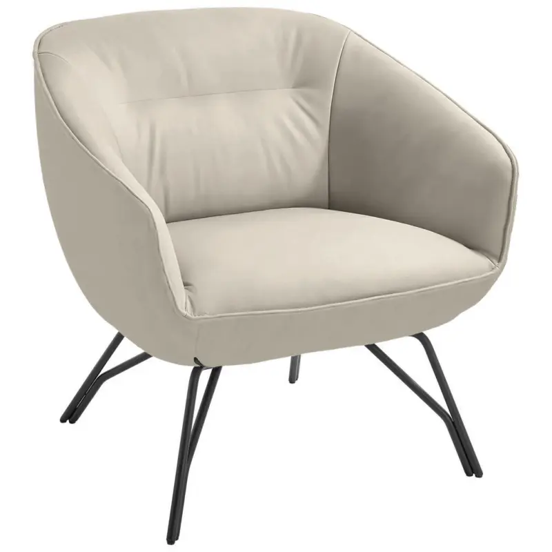 Sessel in Echtleder Ecru