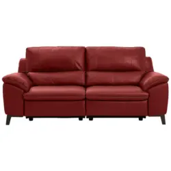 2,5-Sitzer mit Relaxfunktion in Echtleder Rot