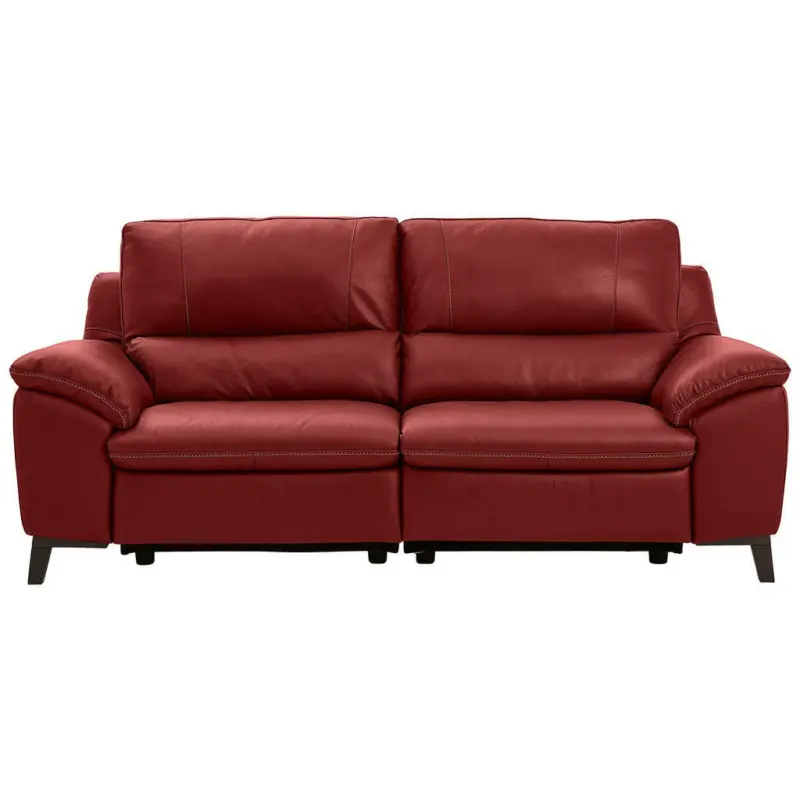 2,5-Sitzer mit Relaxfunktion in Echtleder Rot