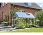 Hornbach Gewächshaus Halls Qube 610 6,4 m² Sicherheitsglas 3 mm 198 x 321 cm schwarz
