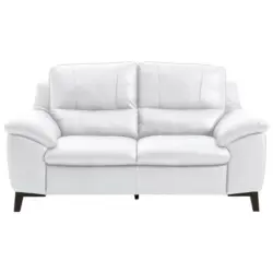 Zweisitzer-Sofa in Echtleder Wei&szlig;